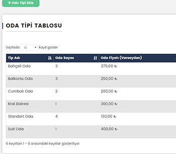 otel rezervasyon programı